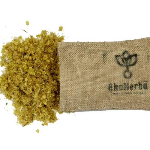 Suszony kwiat kocanki EkoHerba – naturalny surowiec zielarski w lnianym woreczku, idealny do naparów .