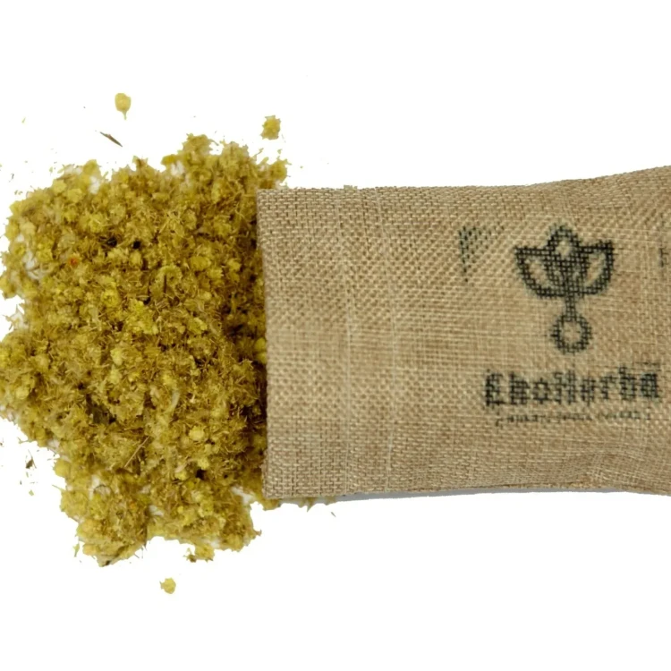 Suszony kwiat kocanki EkoHerba – naturalny surowiec zielarski w lnianym woreczku, idealny do naparów .