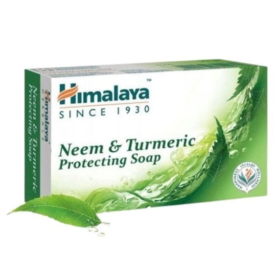 Mydło Neem &amp; Turmeric Himalaya 75g – naturalne roślinne mydło z miodlą indyjską i kurkumą, działające antybakteryjnie, oczyszczające i odświeżające skórę, idealne do pielęgnacji skóry tłustej i problematycznej.