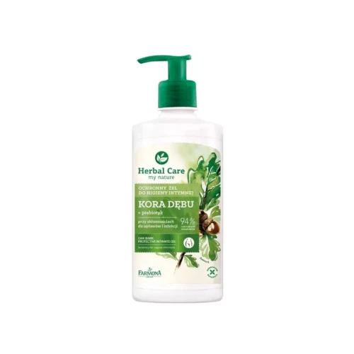 Żel do higieny intymnej Herbal Care Kora Dębu, 330 ml, z prebiotykiem, przy skłonnościach do infekcji.