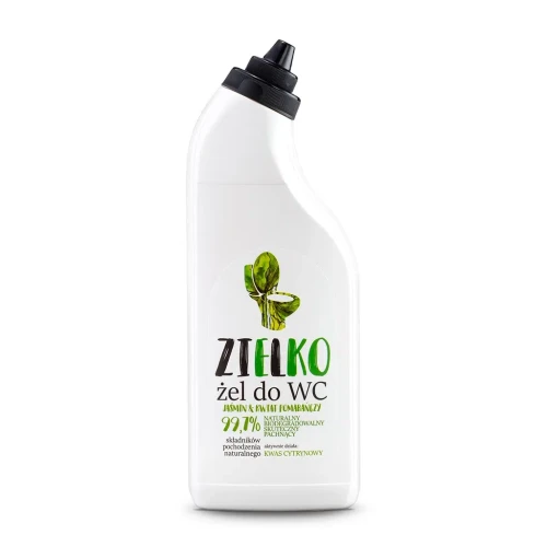 Butelka 0,5 l ZIELKO Żel do WC – ekologiczny preparat do czyszczenia muszli i rur, z kwasem cytrynowym i zapachem jaśminu i pomarańczy, skuteczny na kamień i osady.