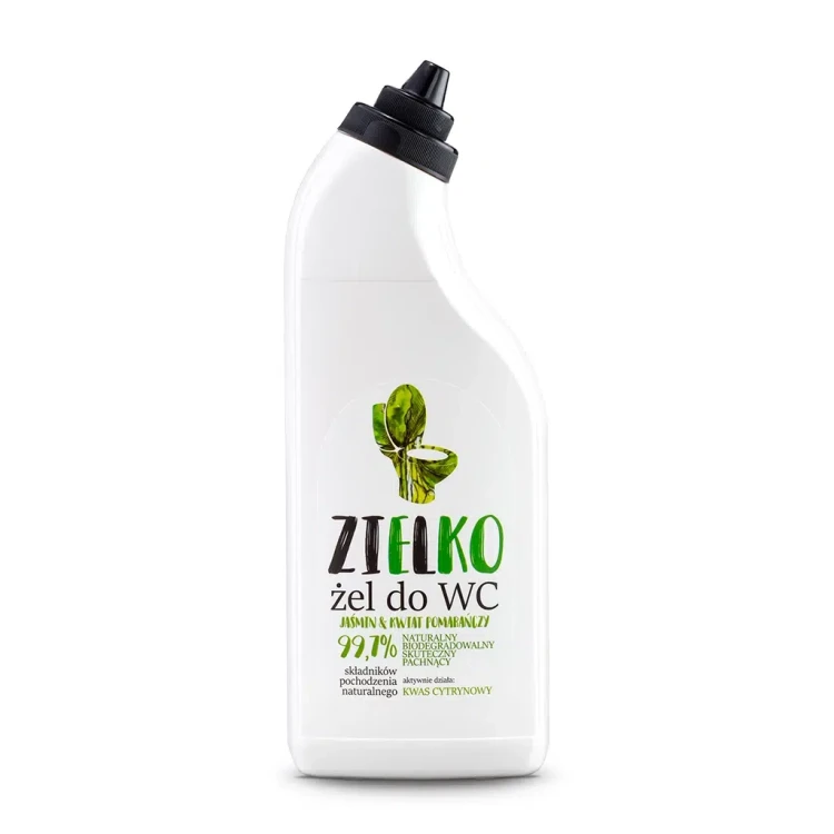 Butelka 0,5 l ZIELKO Żel do WC – ekologiczny preparat do czyszczenia muszli i rur, z kwasem cytrynowym i zapachem jaśminu i pomarańczy, skuteczny na kamień i osady.