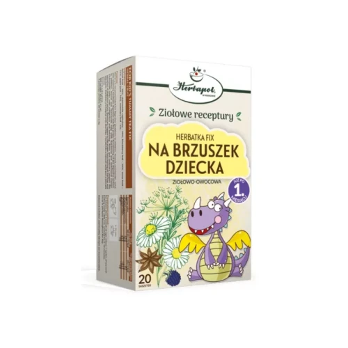 Opakowanie Herbatki Na Brzuszek Dziecka Herbapol – 20 saszetek z naturalnych ziół wspomagających trawienie u dzieci.