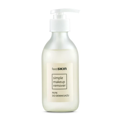 Szklana butelka z dozownikiem płynu micelarnego Simple Makeup Remover Feedskin – łagodny demakijaż cery wrażliwej, bezzapachowy