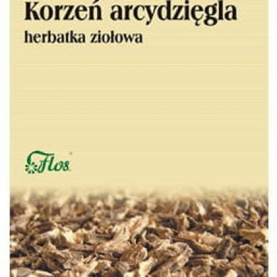 Arcydzięgiel korzeń 50 g Flos – suszony i rozdrobniony korzeń arcydzięgla w opakowaniu papierowy. Wsparcie układu pokarmowego.