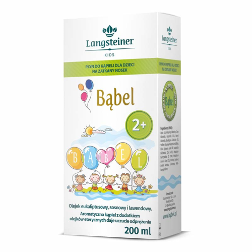 Bąbel – płyn do kąpieli dla dzieci na zatkany i odprężający nosek 200 ml Langsteiner
