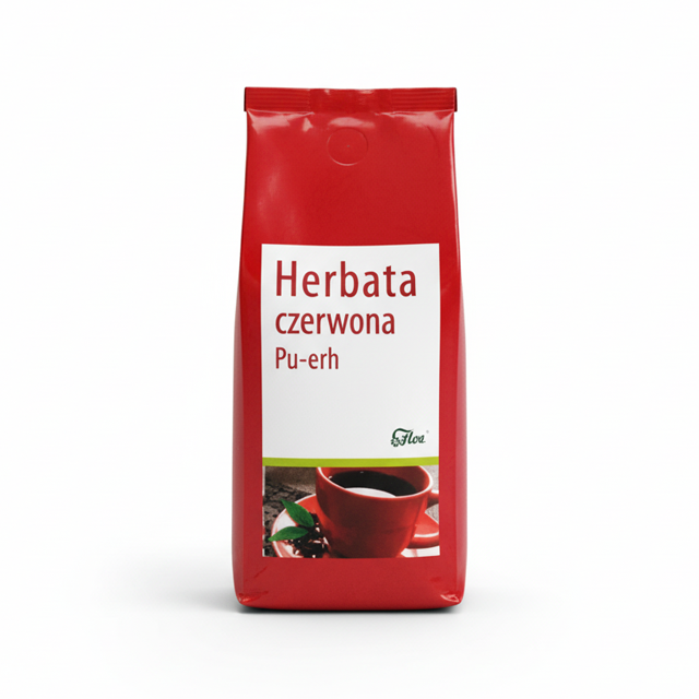 Opakowanie-herbaty-czerwonej-Pu-Erh-100-g-Flos--naturalna-fermentowana-herbata-lisciasta