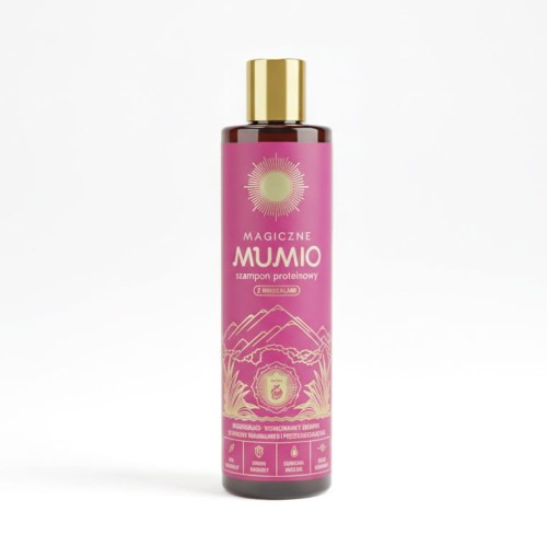 Butelka Szamponu Mumio Nami – naturalny produkt do włosów 280 ml, wspomagający porost włosów.