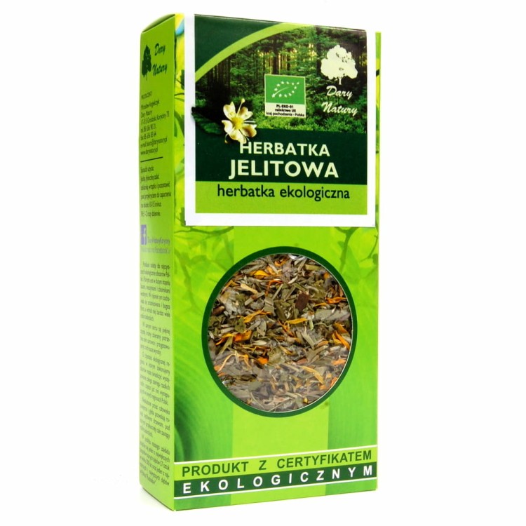 Herbatka jelitowa ekologiczna Dary Natury – naturalna mieszanka ziół wspierająca trawienie i jelita