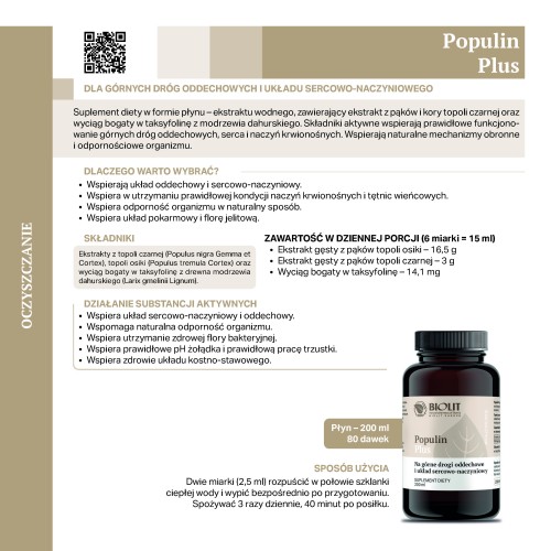 populin plus - karta produktu z opisem dawkowania i właściwościami suplemnetu