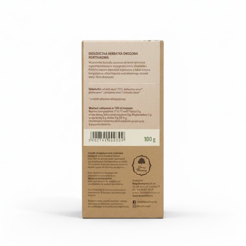 Ekologiczna herbatka rokitnikowa Dary Natury 100 g – suszone owoce rokitnika w opakowaniu kartonowym