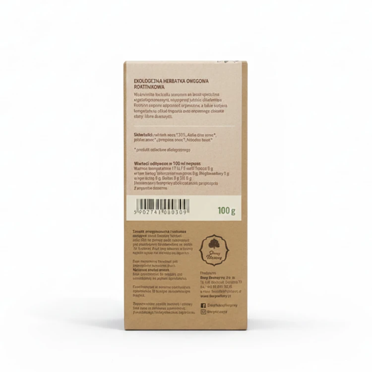 Ekologiczna herbatka rokitnikowa Dary Natury 100 g – suszone owoce rokitnika w opakowaniu kartonowym
