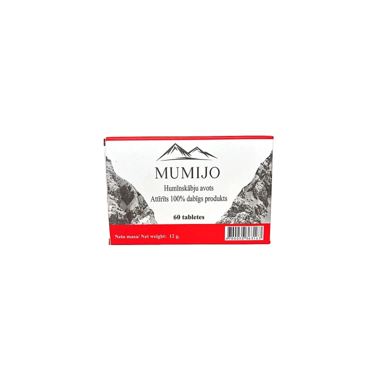 Mumio Ałtajskie 60 tabletek – 100% naturalny suplement z gór Ałtaju, wspiera odporność, witalność i regenerację.