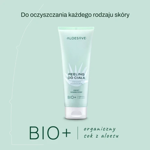 zdjęcie produktu z informacją, że zawiera on organiczny sok z aloesu