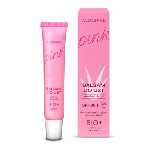 Tubka z balsamem do ust SPF 30 Aloesove chroni przed UVA i UVB, intensywnie nawilża i łagodzi podrażnienia. Z naturalnymi olejami i prebiotykiem wspiera regenerację, zapewniając miękkie, gładkie i zdrowe usta każdego dnia.