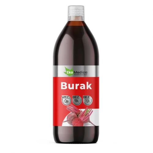 Sok z buraka EkaMedica 100% naturalny, bez konserwantów i dodatku cukru, źródło witaminy C