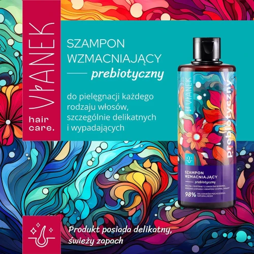 zdjęcie produktu z informacją, że szampon jest dla każdego rodzaju włosów, szczególnie osłabionych i wypadających.