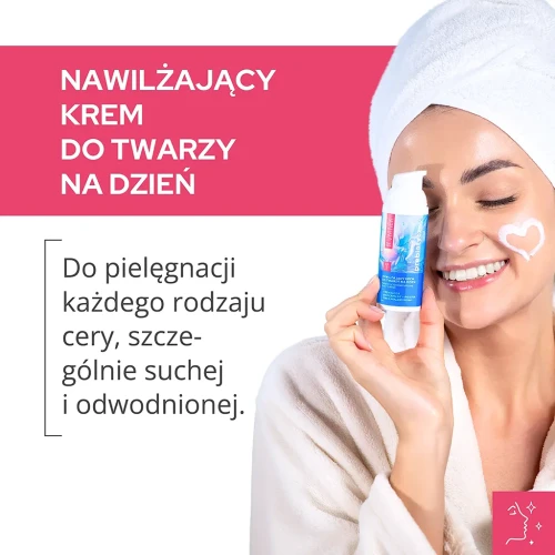 zdjęcie produktu z informacją, do codziennej pielęgnacji skóry szczególnie suchej i odwodnionej
